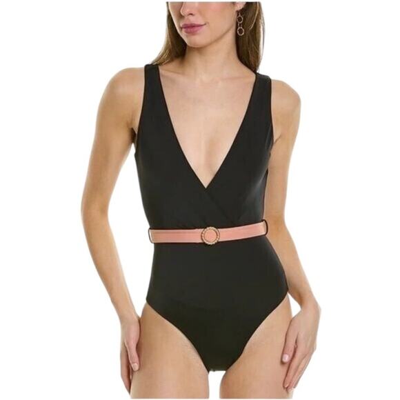 NWT Onia Michelle One-Piece Black Swimsuit with Belt – Sz. Small - Picture 1 of 4